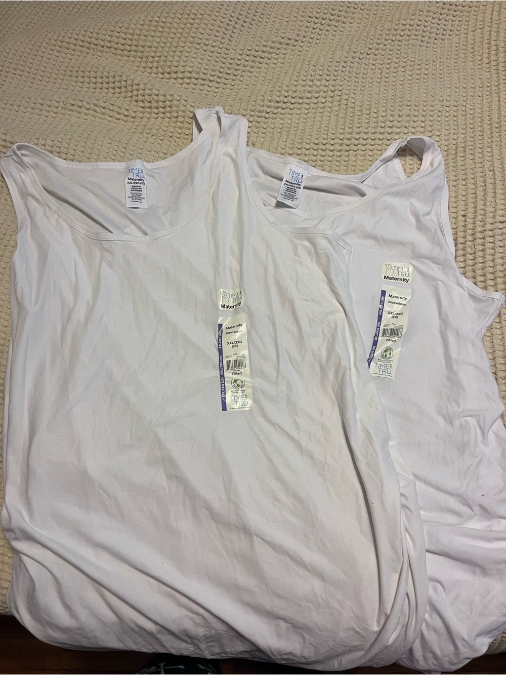 White Maternity Tank Top - Soft Sleeveless Nursing Layer